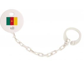 Attache-sucette Drapeau Cameroun couleur Blanc