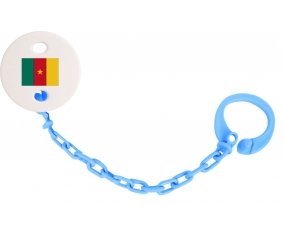 Attache-sucette Drapeau Cameroun couleur Bleu turquoise