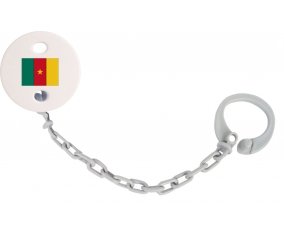 Attache-sucette Drapeau Cameroun couleur Grise