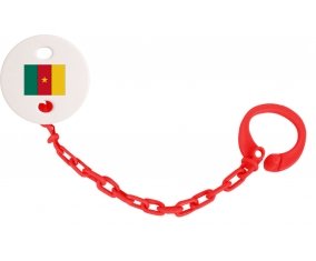 Attache-sucette Drapeau Cameroun couleur Rouge