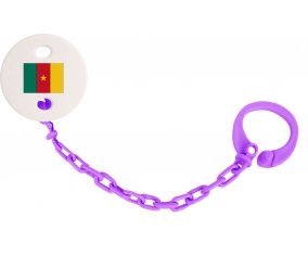 Attache-sucette Drapeau Cameroun couleur Violet