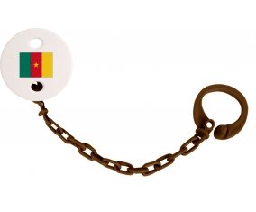 Attache-sucette Drapeau Cameroun couleur Marron