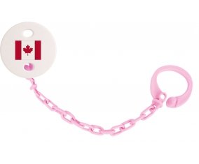 Attache-tétine Drapeau Canada couleur Rose clair