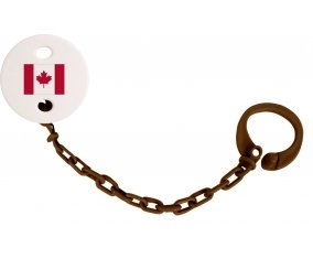 Attache-tétine Drapeau Canada couleur Marron