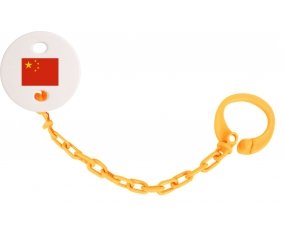 Attache-sucette Drapeau Chine couleur Orange