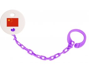 Attache-sucette Drapeau Chine couleur Violet