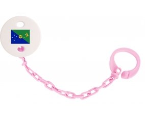 Attache-tétine Drapeau L'île de noël couleur Rose clair
