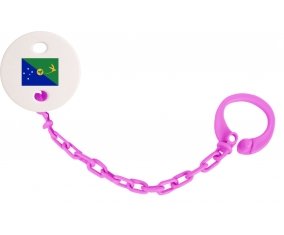 Attache-tétine Drapeau L'île de noël couleur Rose fuschia