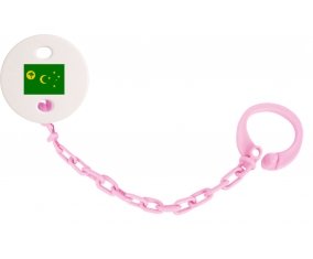 Attache-tetine Drapeau Îles Cocos couleur Rose clair
