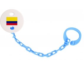 Attache-sucette Drapeau Colombie couleur Bleu turquoise