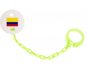 Attache-sucette Drapeau Colombie couleur Verte