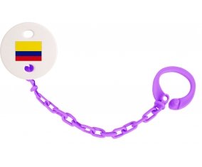 Attache-sucette Drapeau Colombie couleur Violet