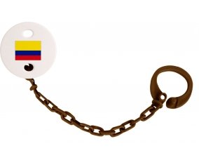Attache-sucette Drapeau Colombie couleur Marron