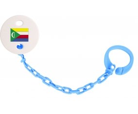 Attache-tétine Drapeau Comores couleur Bleu turquoise