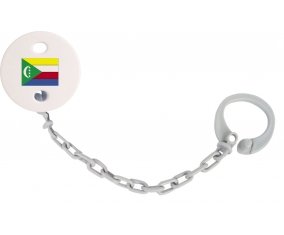 Attache-tétine Drapeau Comores couleur Grise