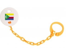 Attache-tétine Drapeau Comores couleur Orange