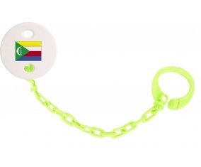Attache-tétine Drapeau Comores couleur Verte