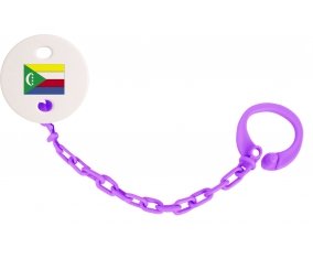 Attache-tétine Drapeau Comores couleur Violet