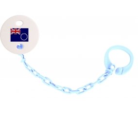 Attache-tetine Drapeau les Îles Cook couleur Bleu ciel