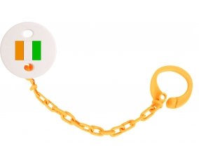 Attache-tétine Drapeau Côte d'Ivoire couleur Orange