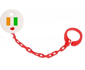 Attache-tétine Drapeau Côte d'Ivoire couleur Rouge