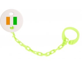 Attache-tétine Drapeau Côte d'Ivoire couleur Verte