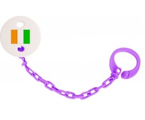 Attache-tétine Drapeau Côte d'Ivoire couleur Violet
