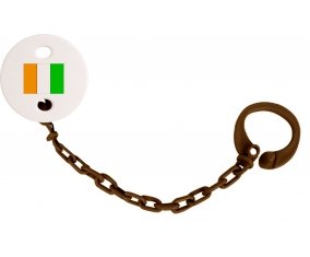 Attache-tétine Drapeau Côte d'Ivoire couleur Marron