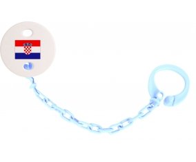 Attache-tetine Drapeau Croatie couleur Bleu ciel