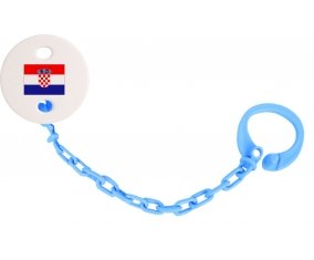 Attache-tetine Drapeau Croatie couleur Bleu turquoise
