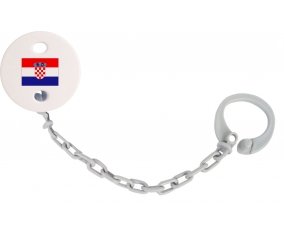 Attache-tetine Drapeau Croatie couleur Grise