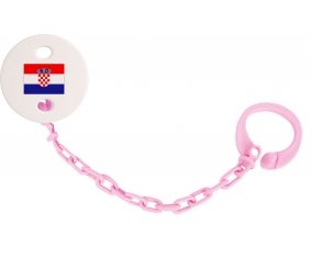 Attache-tetine Drapeau Croatie couleur Rose clair