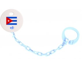 Attache-sucette Drapeau Cuba couleur Bleu ciel