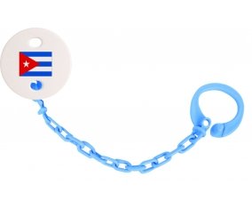 Attache-sucette Drapeau Cuba couleur Bleu turquoise