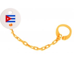 Attache-sucette Drapeau Cuba couleur Orange