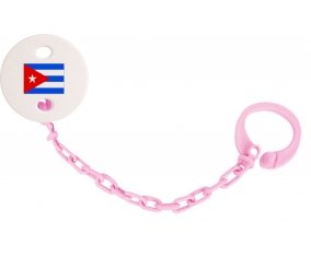Attache-sucette Drapeau Cuba couleur Rose clair