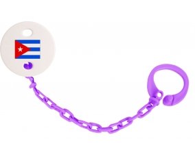 Attache-sucette Drapeau Cuba couleur Violet