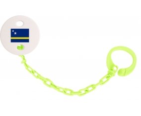 Attache-tétine Drapeau Curacao couleur Verte