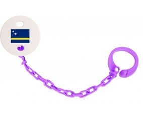 Attache-tétine Drapeau Curacao couleur Violet