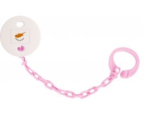 Attache-tetine Drapeau Chypre couleur Rose clair
