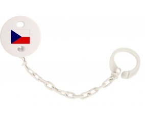 Attache-sucette Drapeau République Tchèque couleur Blanc