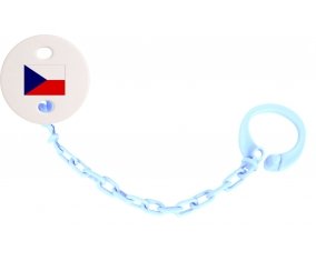 Attache-sucette Drapeau République Tchèque couleur Bleu ciel