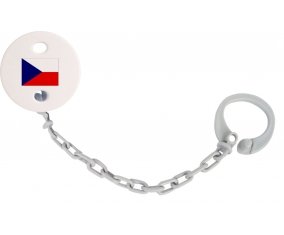 Attache-sucette Drapeau République Tchèque couleur Grise