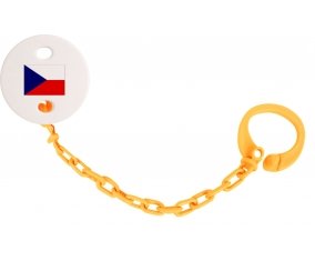 Attache-sucette Drapeau République Tchèque couleur Orange
