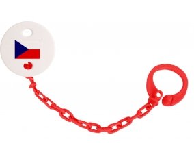 Attache-sucette Drapeau République Tchèque couleur Rouge
