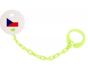 Attache-sucette Drapeau République Tchèque couleur Verte