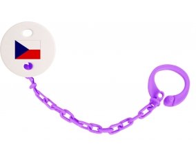 Attache-sucette Drapeau République Tchèque couleur Violet