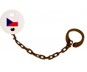 Attache-sucette Drapeau République Tchèque couleur Marron