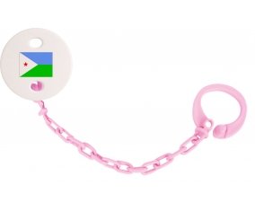 Attache-sucette Drapeau Djibouti couleur Rose clair