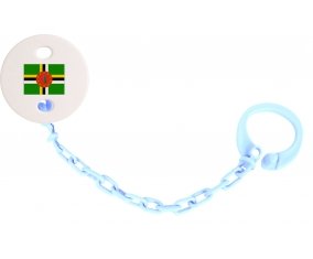Attache-tétine Drapeau Dominique couleur Bleu ciel